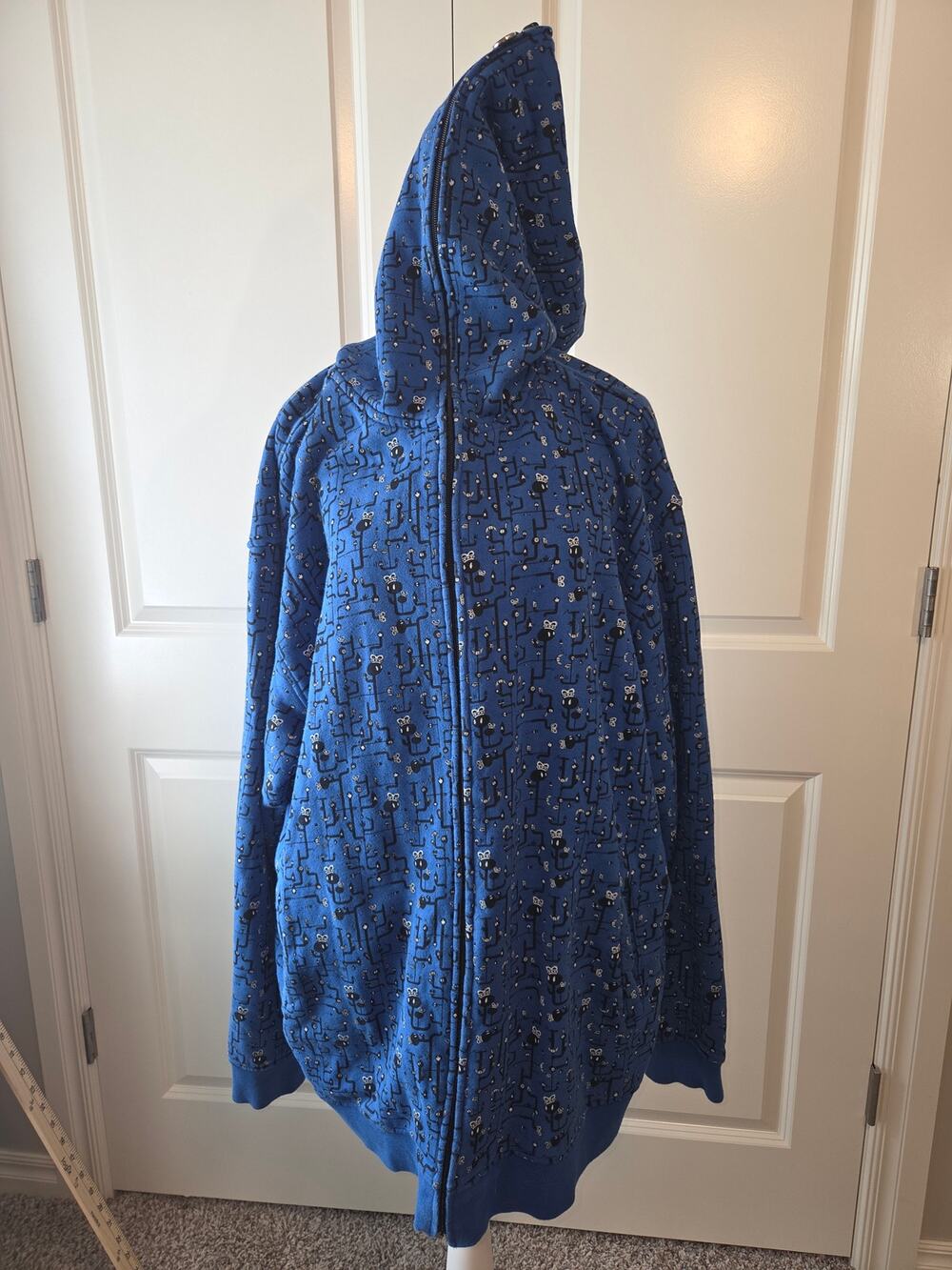 Reverb Full-Zip Skater Hoodie with AOP Y2K Size XXL